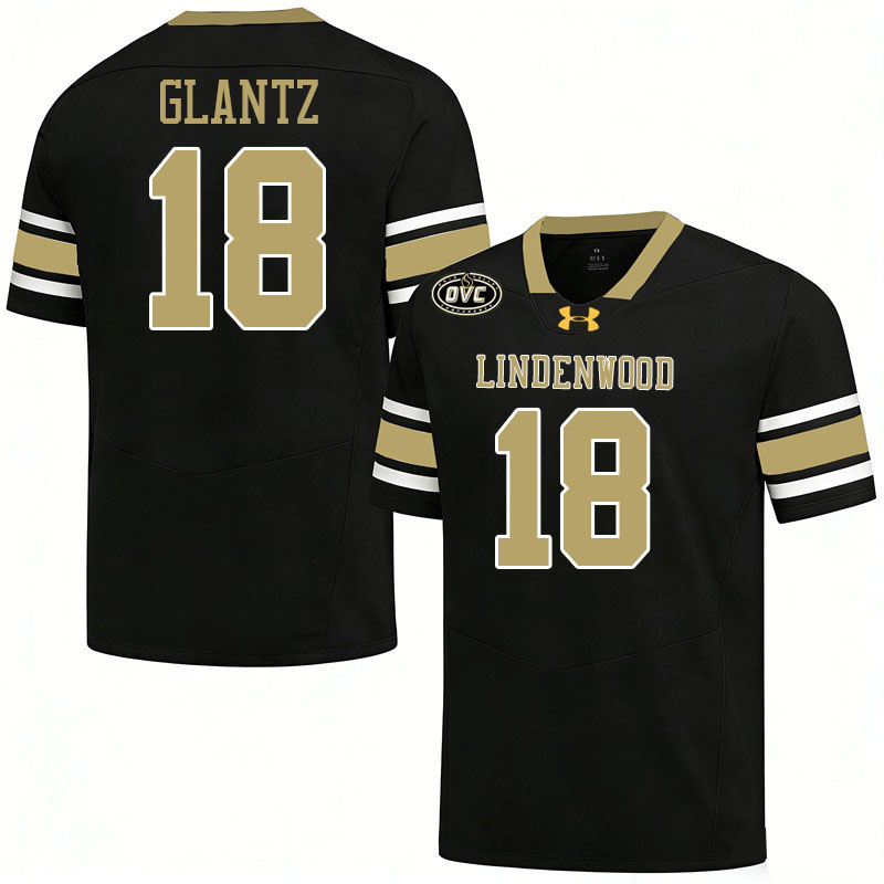 Lindenwood Lions #18 Nate Glantz College Football Jerseys,Uniforms-Black